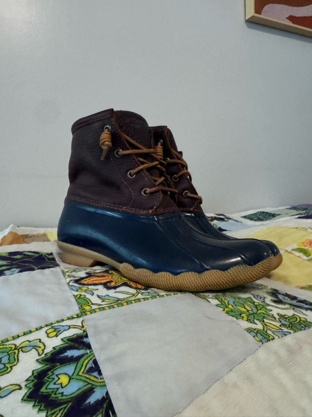 Sperry Top-Sider Saltwater Duck Boots Navy Brown Women's 7.5